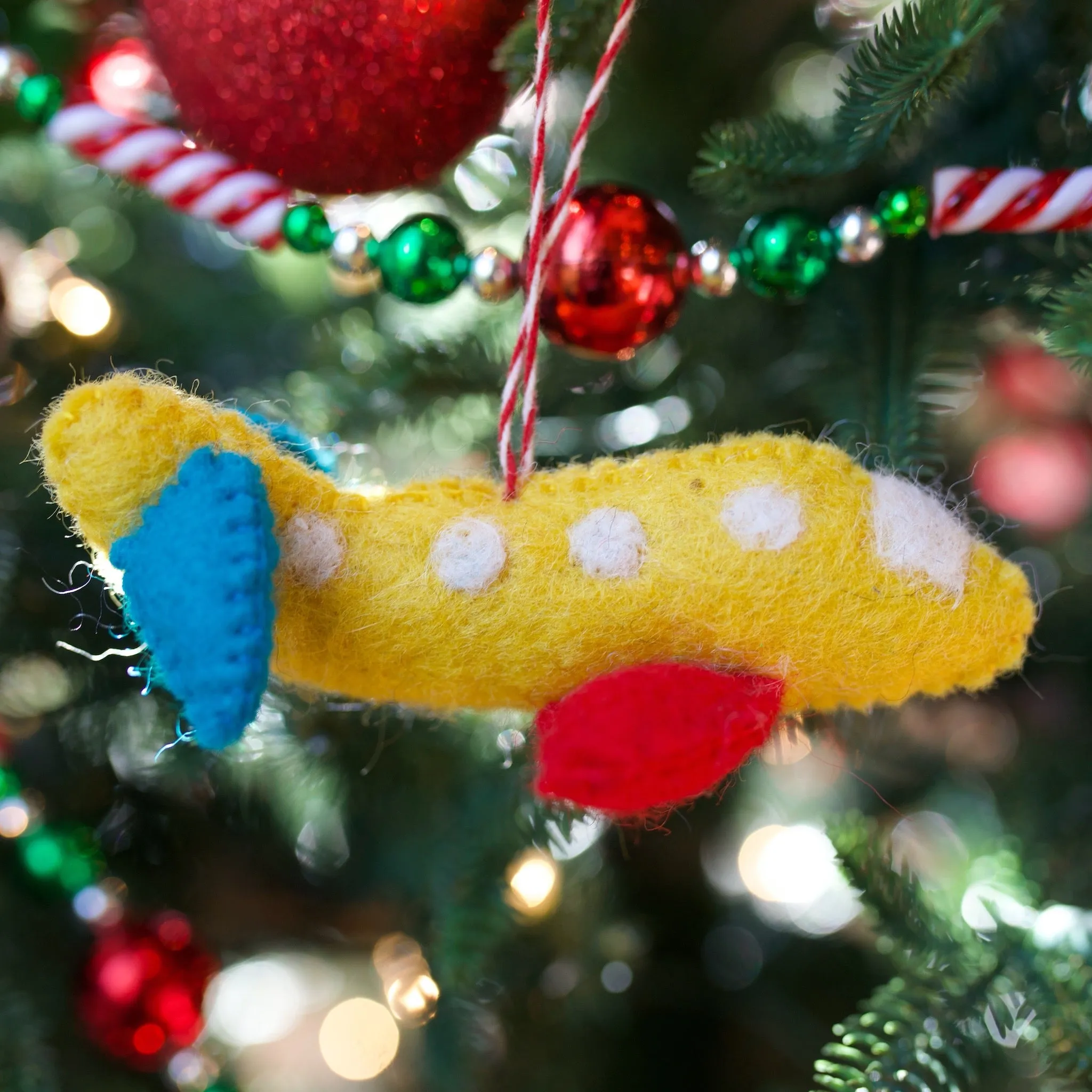 Airplane Ornament, Felt Wool